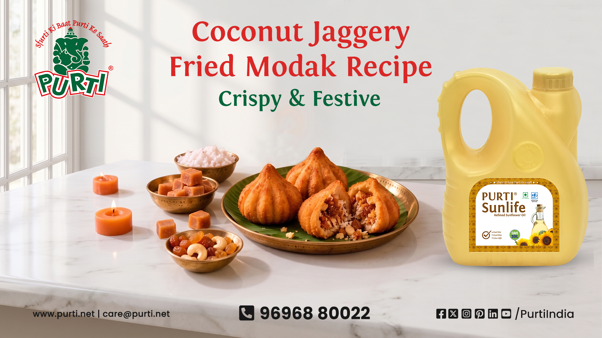 Coconut Jaggery Fried Modak Recipe: Crispy & Festive