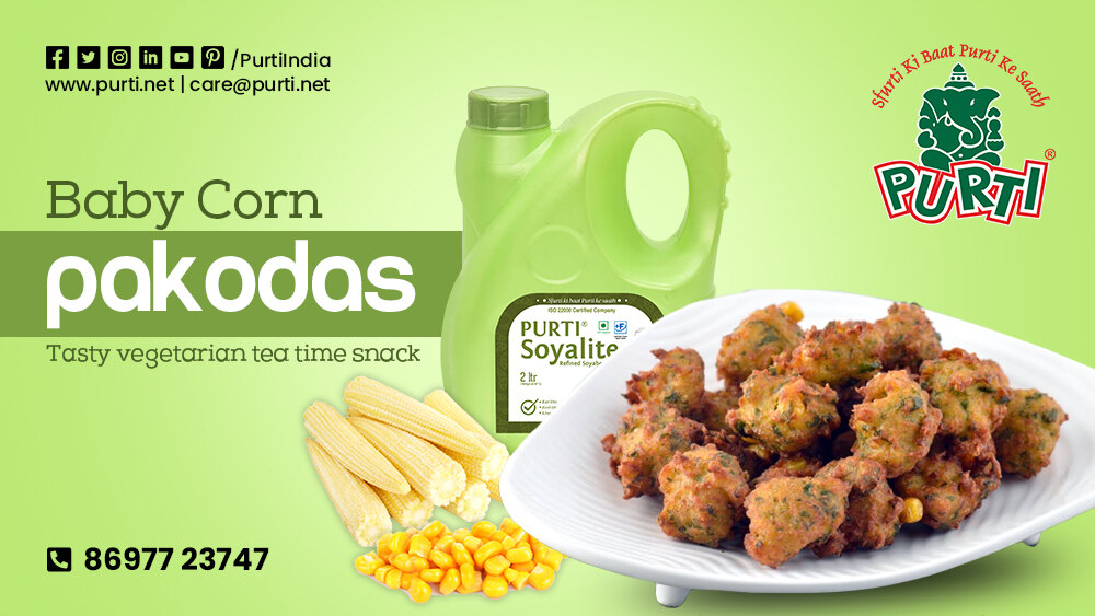 Baby corn pakodas a tasty vegetarian tea time snack!