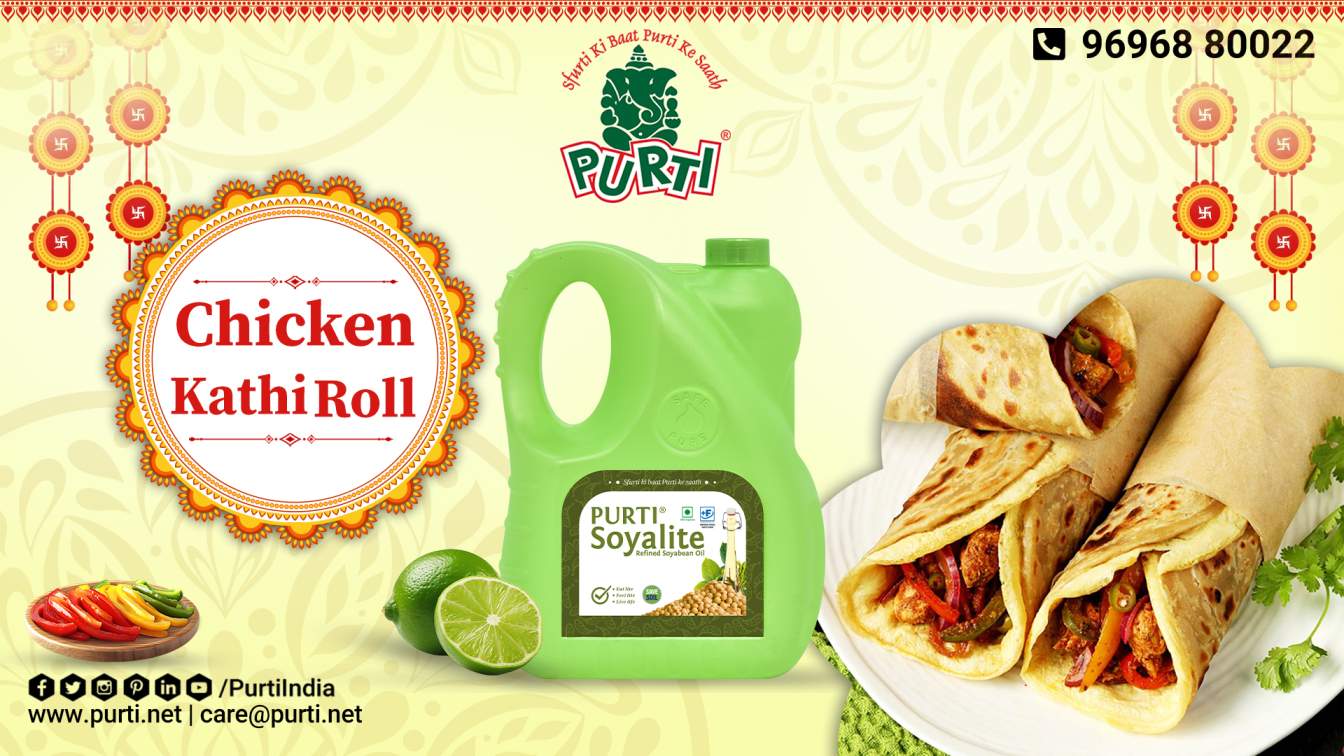 Chicken kathi roll with purti soyalite