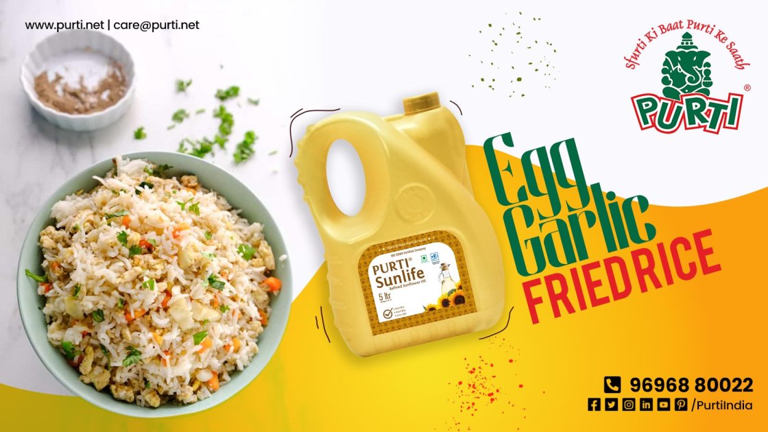 Egg garlic fried rice with purti sunlife