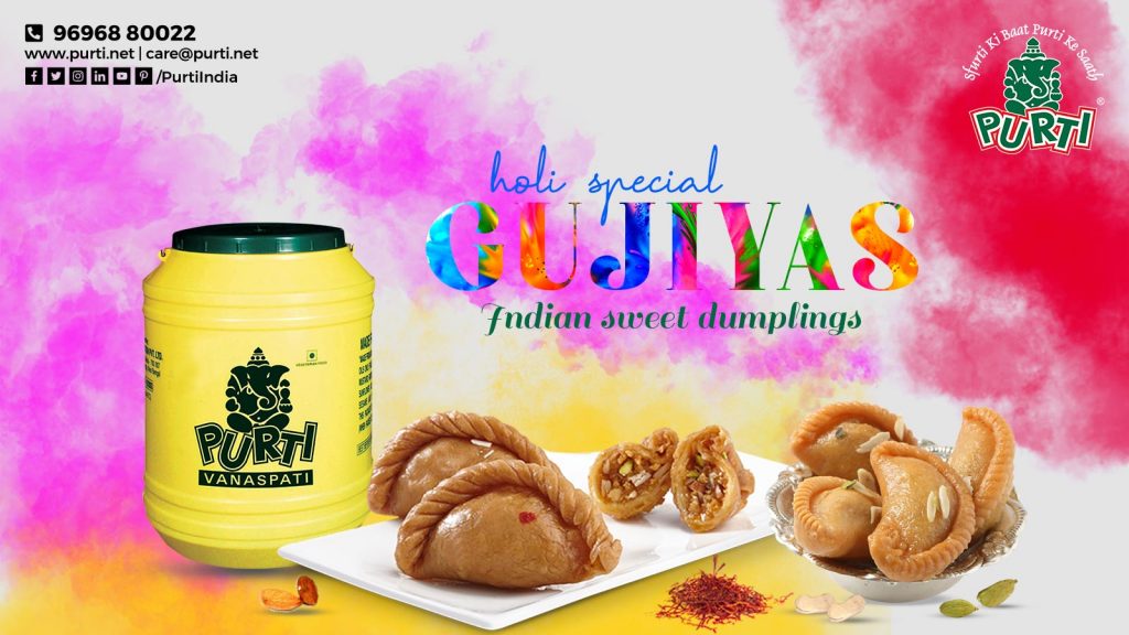 Holi special gujiyas indian sweet dumpling
