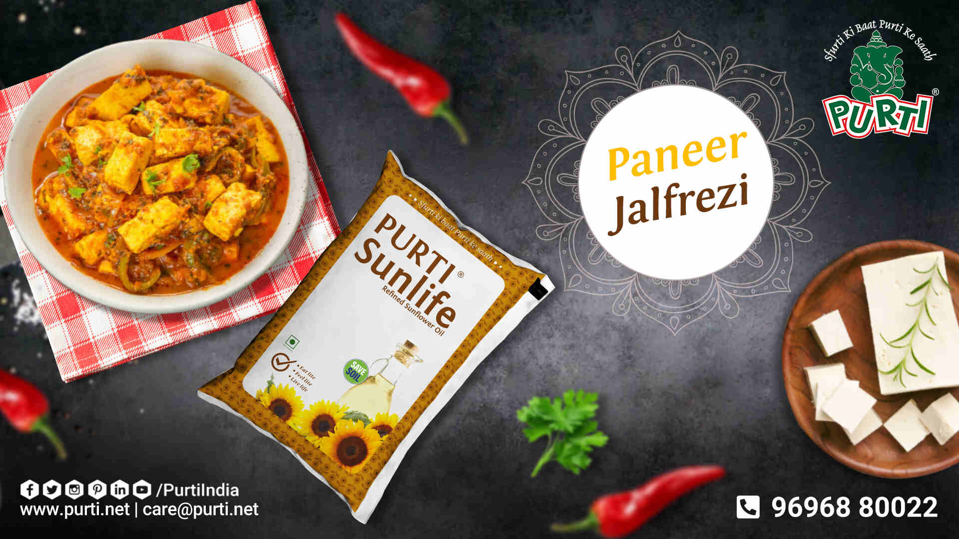 Paneer jalfrezi with purti sunlife