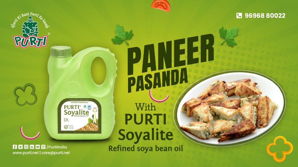 Paneer pasanda recipe with purti soyalite refined soyabean oil