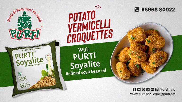 Potato vermicelli croquettes recipe with purti soyalite refined soyabean oil