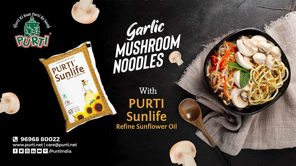 Recipe based on mushroom using sunflower oil