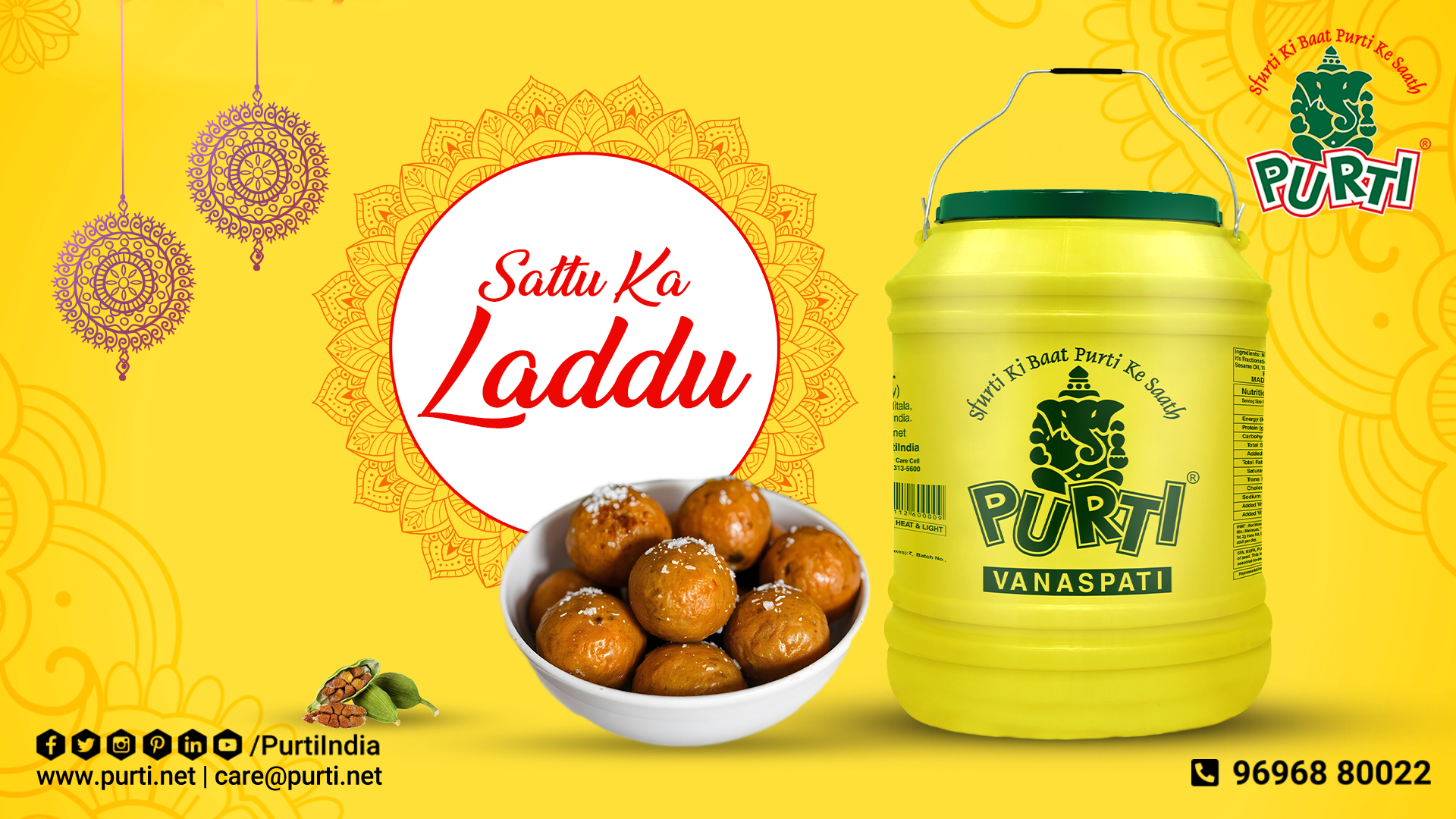 Sattu laddu with purti vanaspati