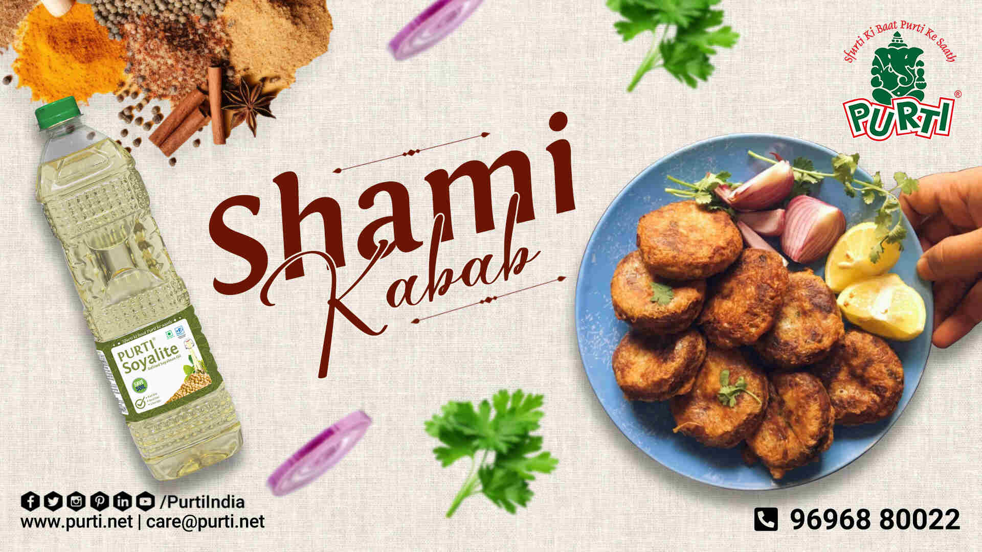 Shami kabab with purti soyalite