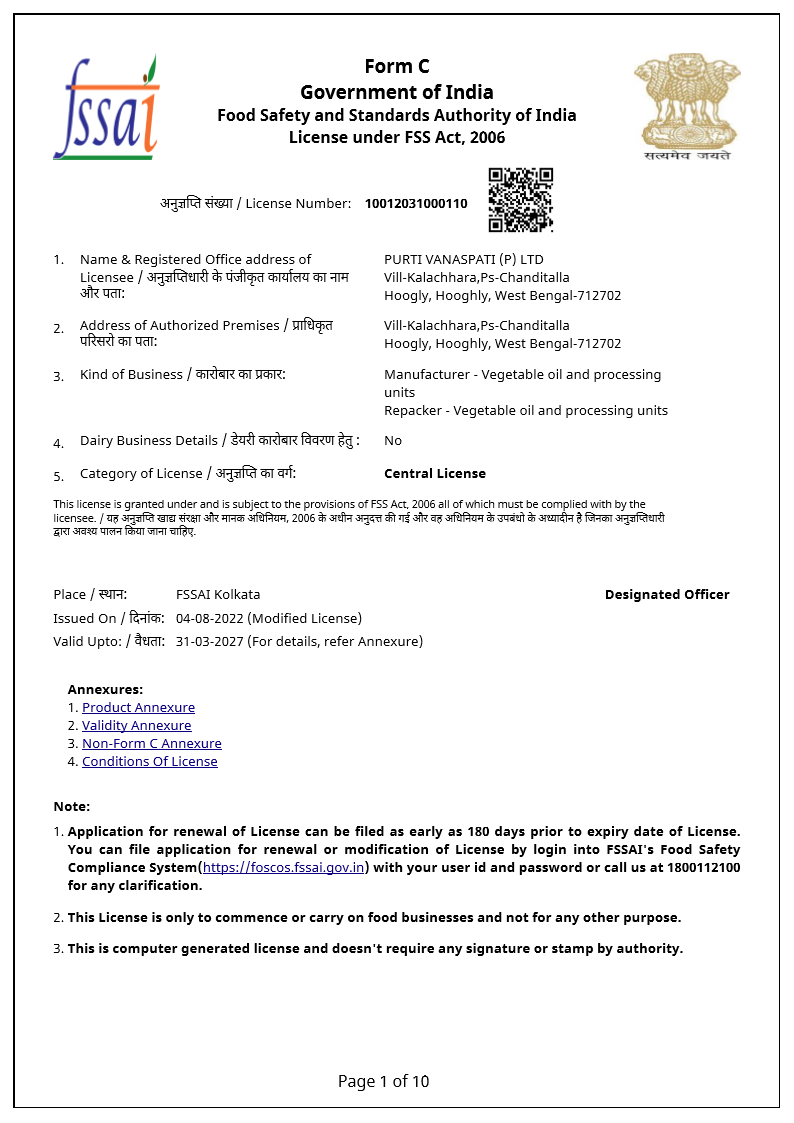 FSSAI Certificate