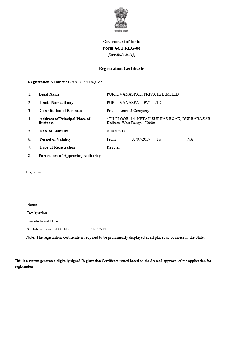 GST Certificate