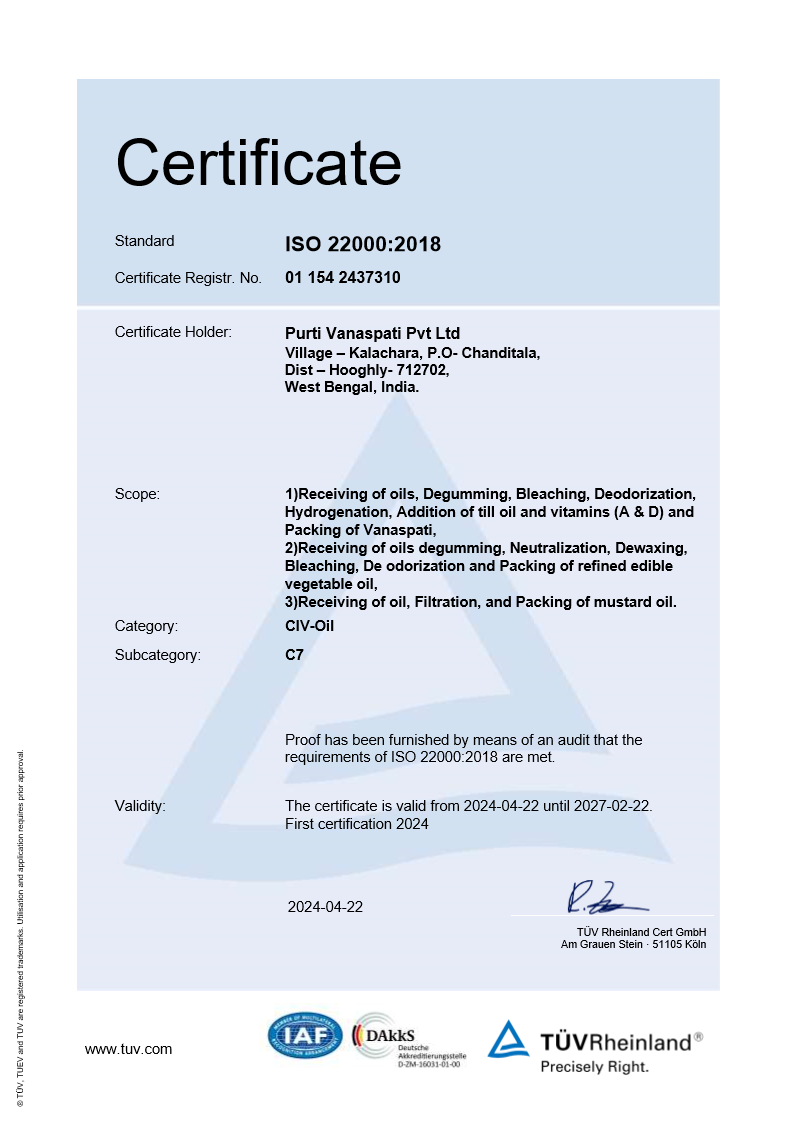 ISO 22000 Certificate