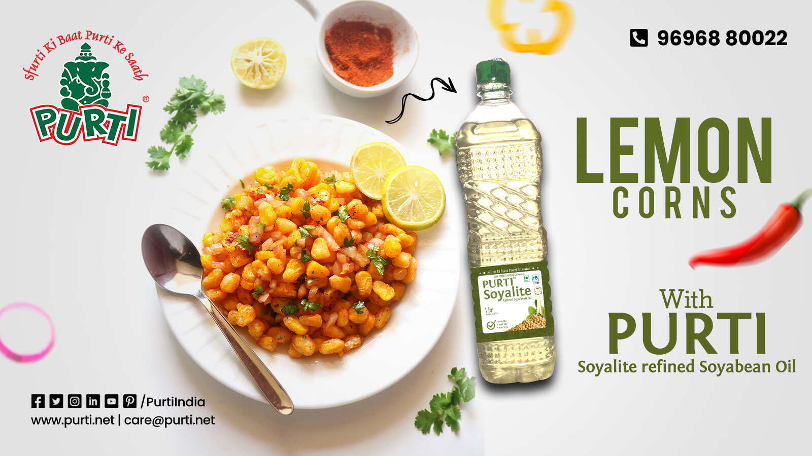 Lemon corns with purti soyalite refined soyabean oil