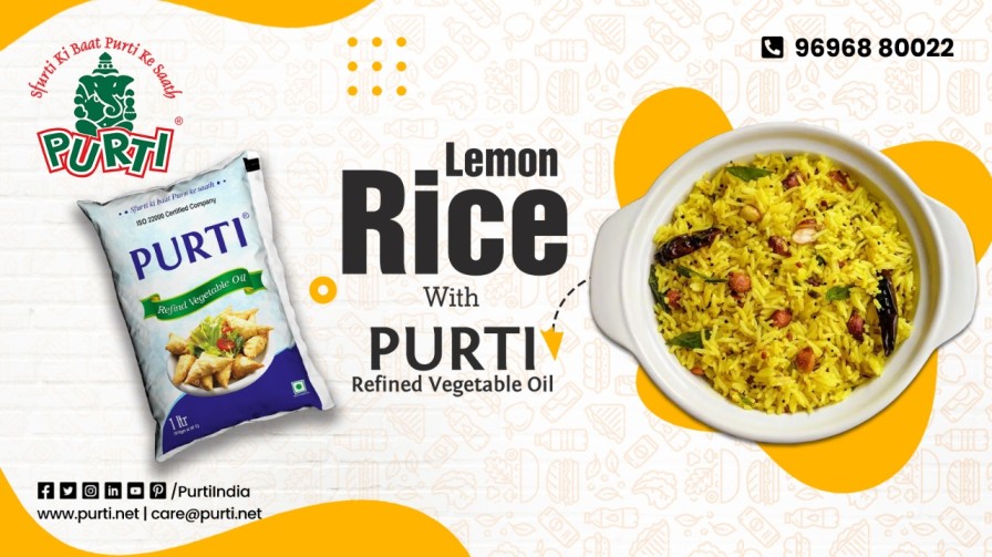 Lemon rice with purti refined vegetable oil