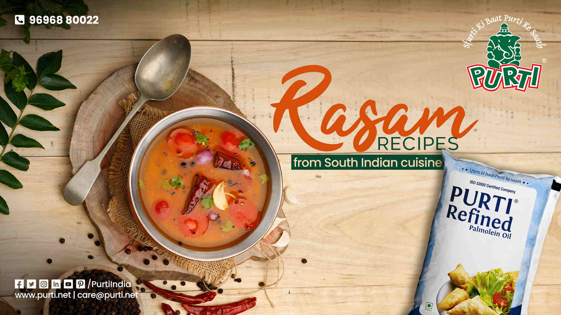 Rasam recipes from south indian cuisine with purti refined palmolein oil